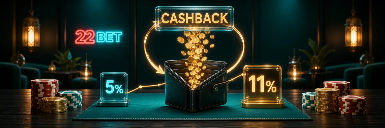 Billetera abierta que recibe una lluvia de monedas bajo el letrero CASHBACK, entre un 5% y un 11% en vitrinas de cristal